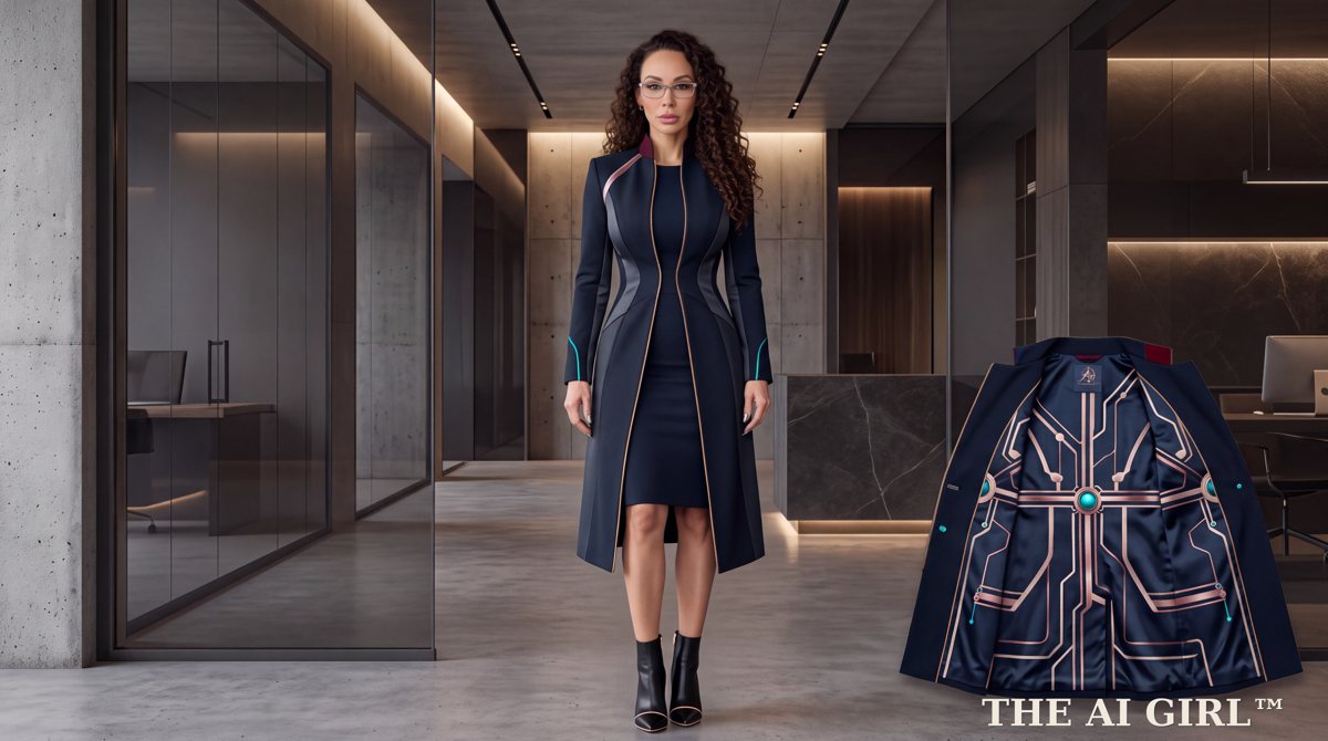 THE AI GIRL™ Circuit Line Coat, Midnight