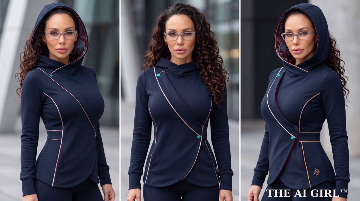 THE AI GIRL™ Circuit Wrap Hoodie, Midnight