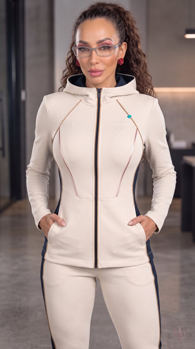 THE AI GIRL™ Velocity Hooded Set, Bone